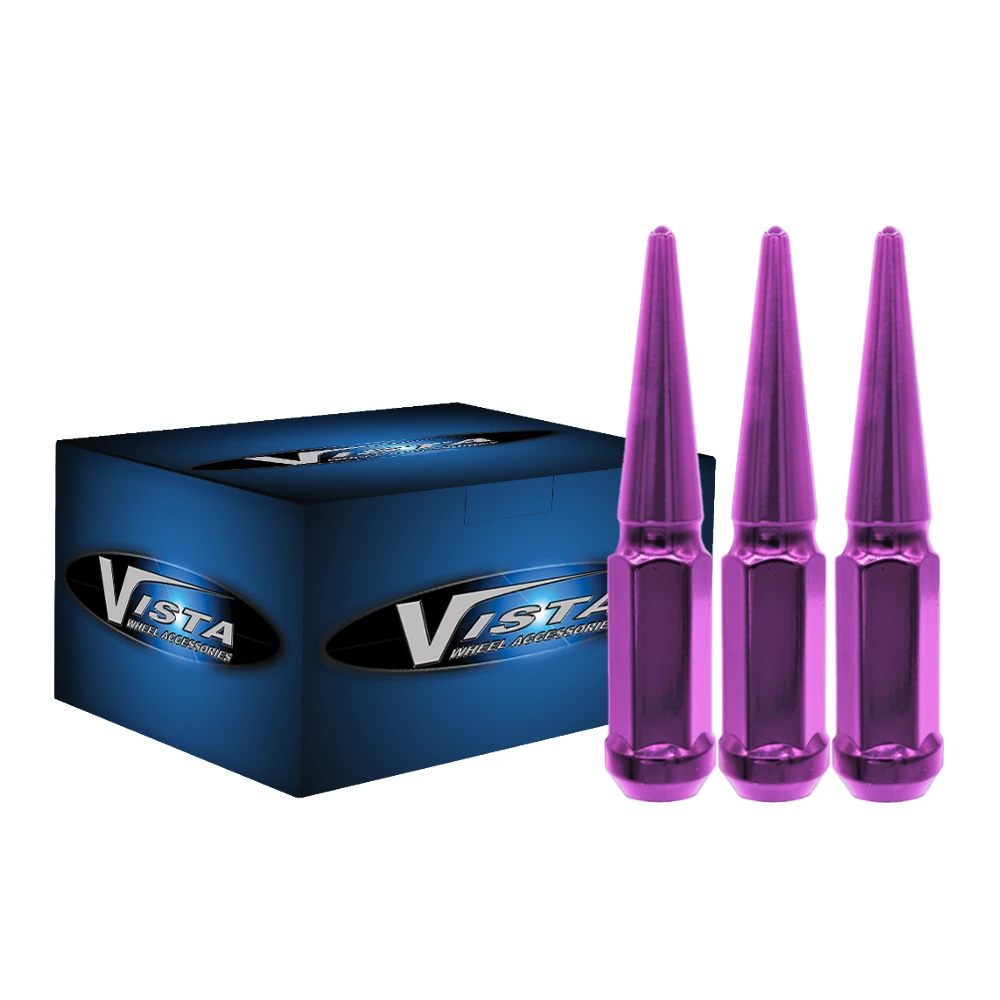 West Coast 14x2 Spike Lug Nuts 3/4" Hex 111mm 6 Lug Install Kit Purple (DPC5642LSPKP) — product image 2