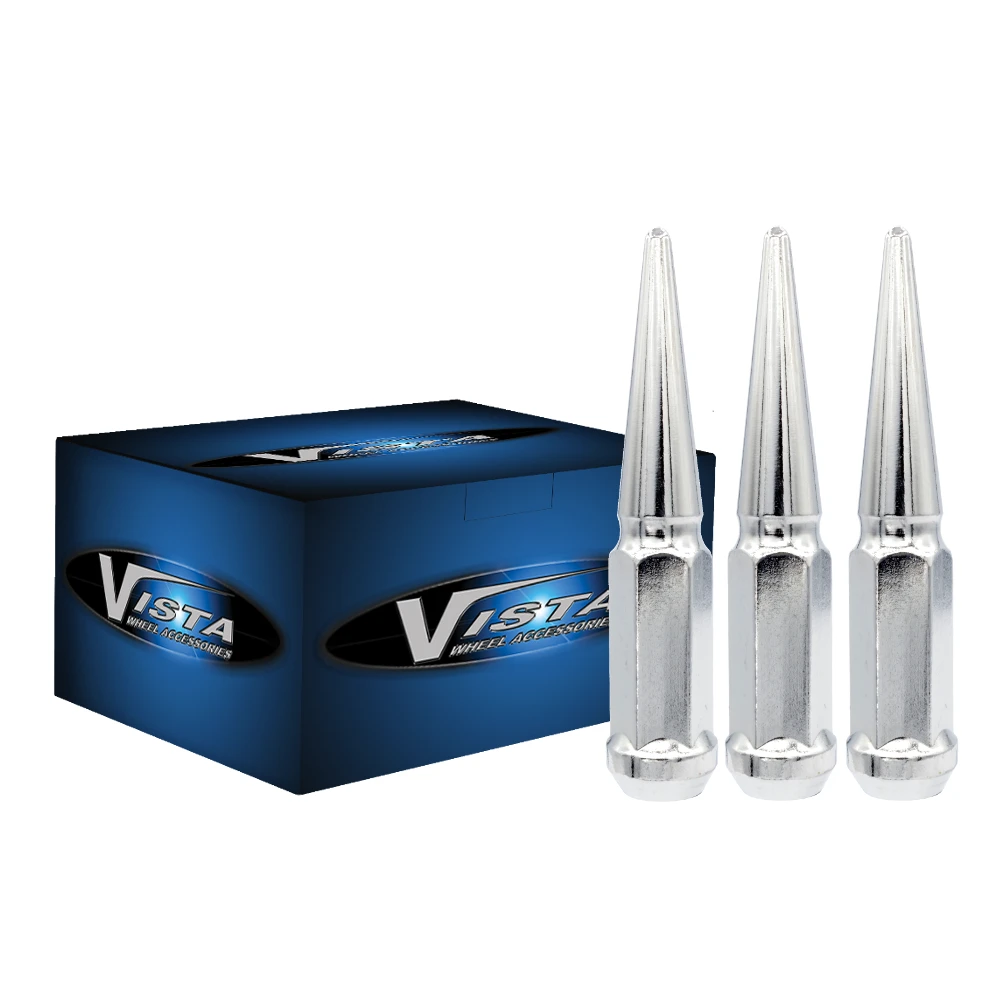 West Coast 7/16" Spike Lug Nuts 3/4 Hex 100mm 6 Lug Install Kit Chrome (DPC56716LSPK)