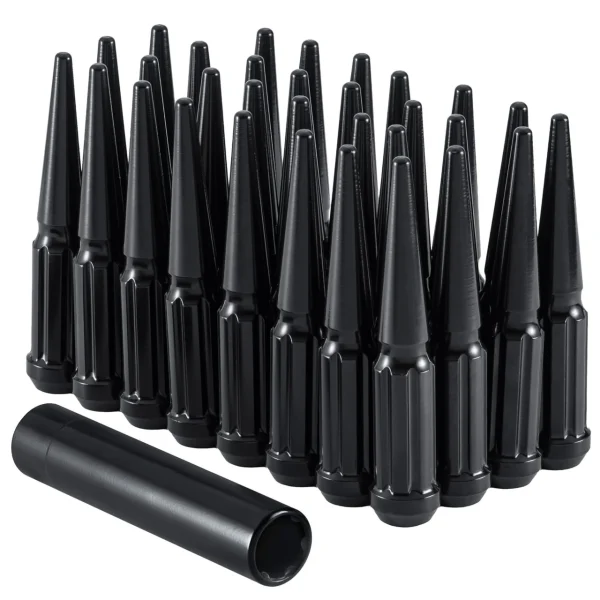 West Coast 9/16" Spike Lug Nuts 112mm 8 Lug Install Kit Black (W5896LSPKSB)