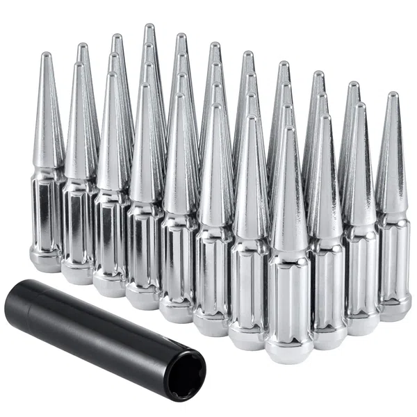 West Coast 9/16" Spike Lug Nuts 112mm 8 Lug Install Kit Chrome (W5896LSPKS)