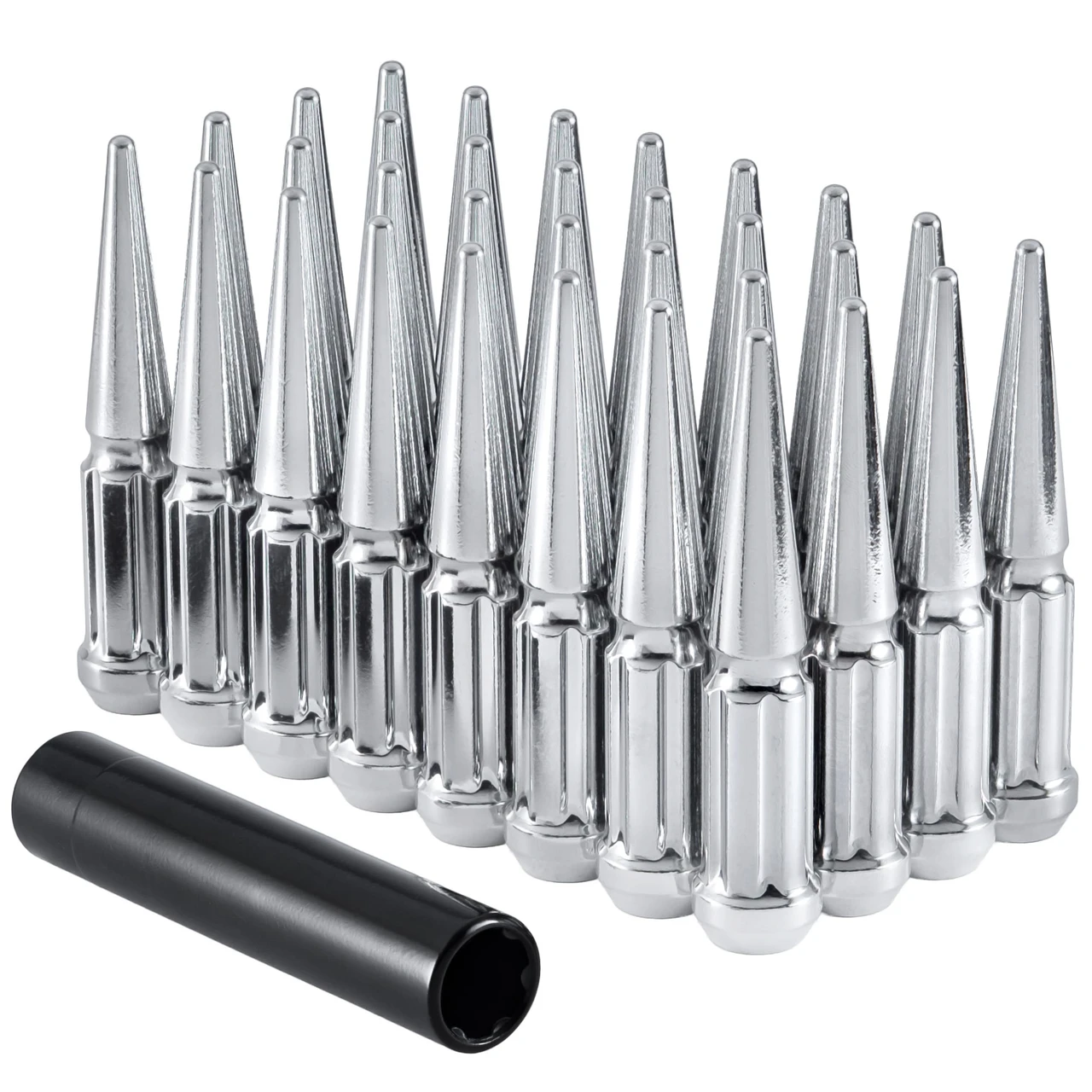 West Coast 9/16" Spike Lug Nuts 112mm 8 Lug Install Kit Chrome (W5896LSPKS) — product image 2