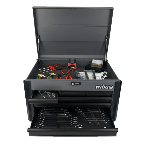 Wiha 147 Piece Bench Top Tool Chest Kit, Gray (91882)