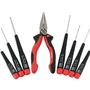 Wiha 7pc Precision Slotted & Phillips Screwdriver Set + 6.3" Pliers (26190)