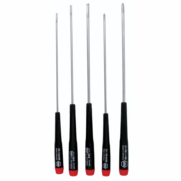 Wiha Precision Long Slotted/Phillips Screwdrivers 5 Piece Set (26192)