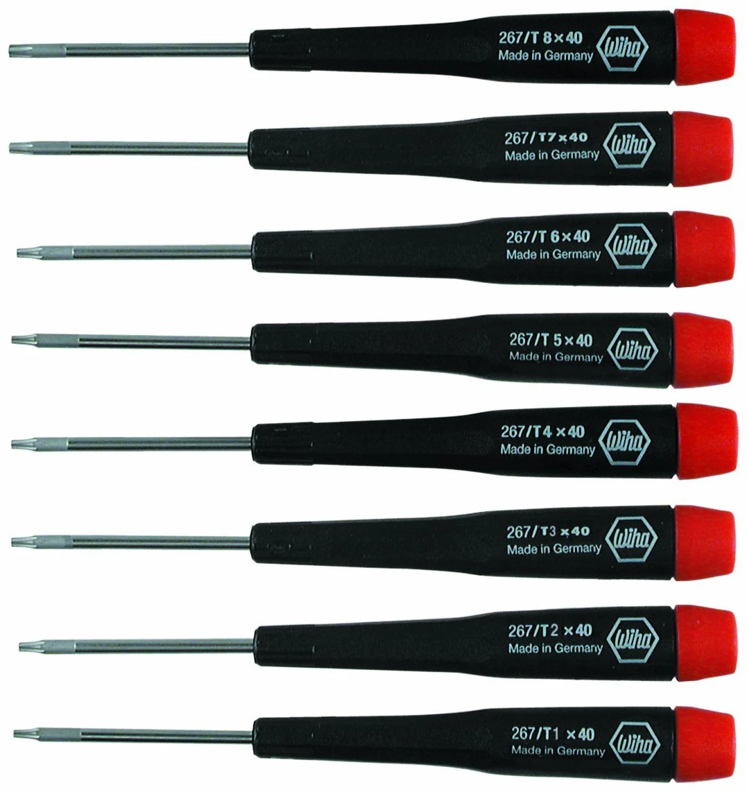 Wiha Precision Torx Screwdriver Set, T1-T8, 8-Piece (26791)
