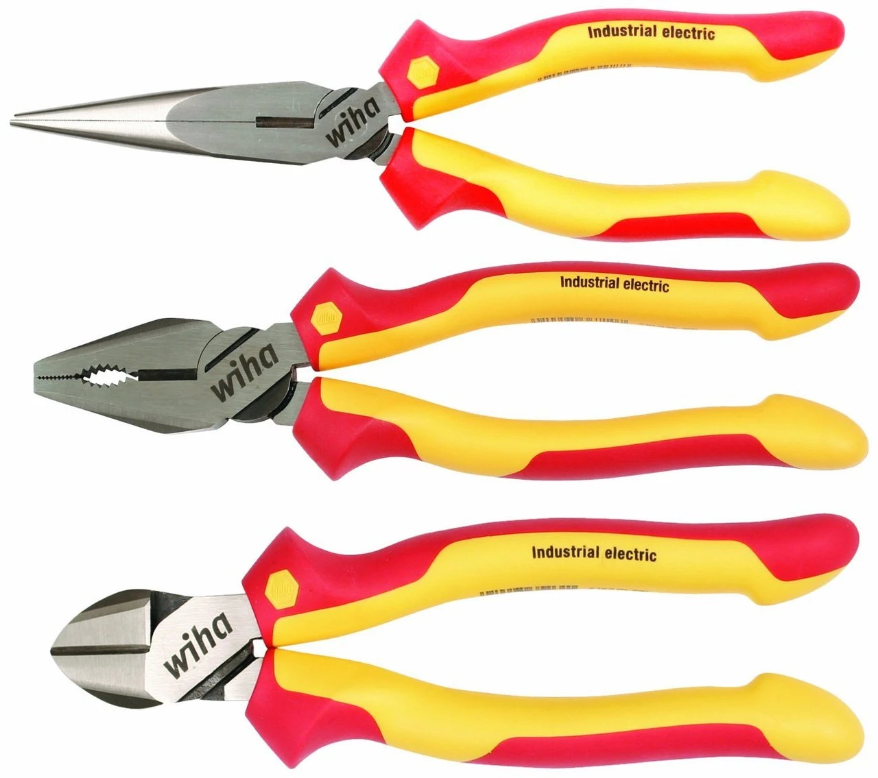 Wiha Insulated Pliers and Cutters 3-Piece Set for Industrial Use (32981)