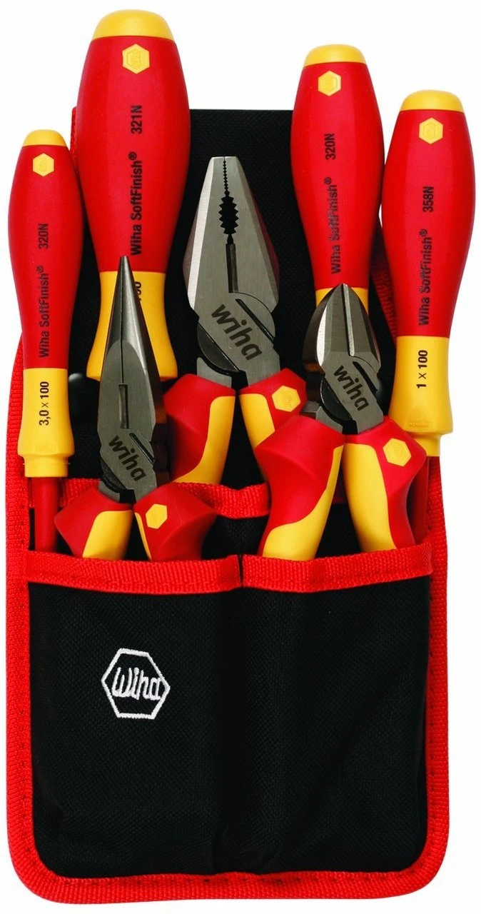 Wiha Insulated Pliers, Cutters, Drivers 7-Piece Belt Set (32985)