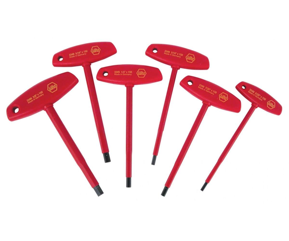 Wiha Insulated T-Handle Hex Inch Set, 6-Piece (33490)