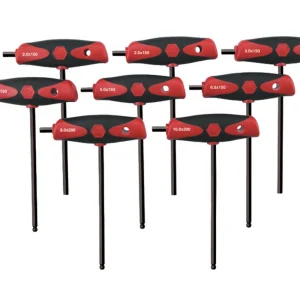 Wiha Soft Grip Dual Drive Ball End Hex T-Handle, 8pc Set (33496)