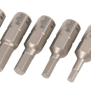 Wiha Hex Metric Insert Bit Set, 2.0mm - 6.0mm, 6-Piece (71397)