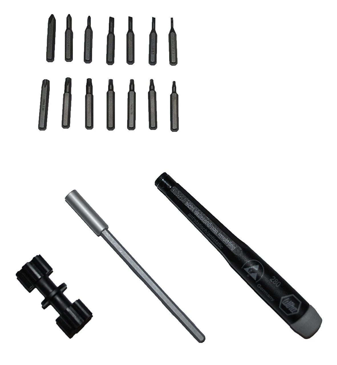 Wiha 16-Piece System 4 ESD Slotted, Phillips & Torx Micro Bit Set (75093) — product image 4