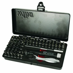 Wiha Precision Micro Bit Ratchet Set, Steel Storage Box, 65-Piece (75965)