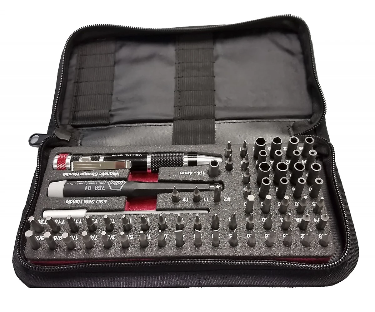 Wiha Master Tech Micro Bit Set with 68 Pieces in Travel Case (75971)