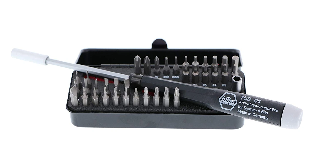 Wiha System 4 ESD Safe Mini Micro Bit Set, 39 Pieces (75980)
