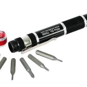 Wiha Micro Bit Handle Storage Set with Pocket Clip, 7-Piece (75981)