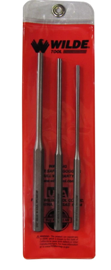 Wilde Tool 3-Piece Long Pin Punch Set-Vinyl Pouch (PPL 3.NP/VP)