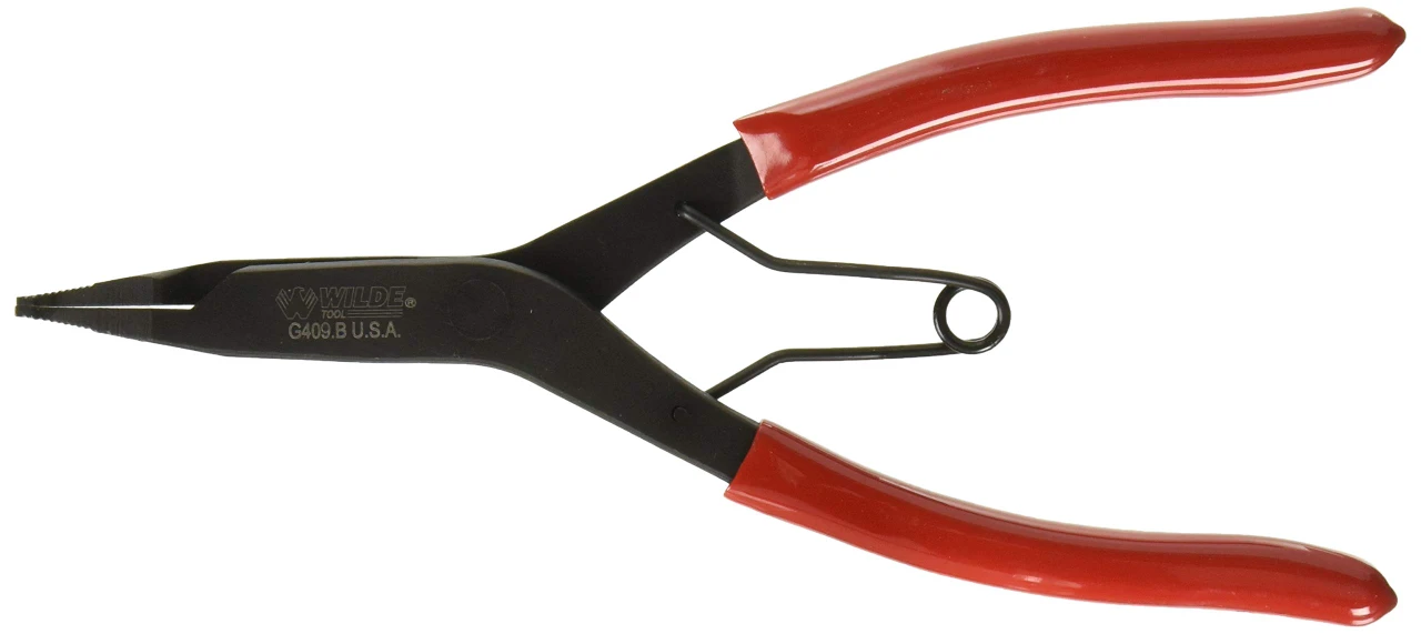 Wilde Tool Angle Tip Lock Ring Pliers, 9" With Black Oxide Finish (G409.B/CS)