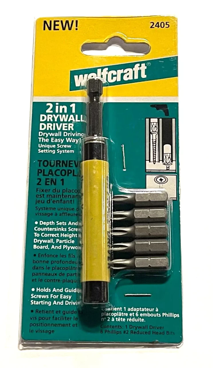 Wolfcraft Drywall Screw Setter Hole Shooter - 7-Piece, 2-in-1 Magnetic Counters (2405)