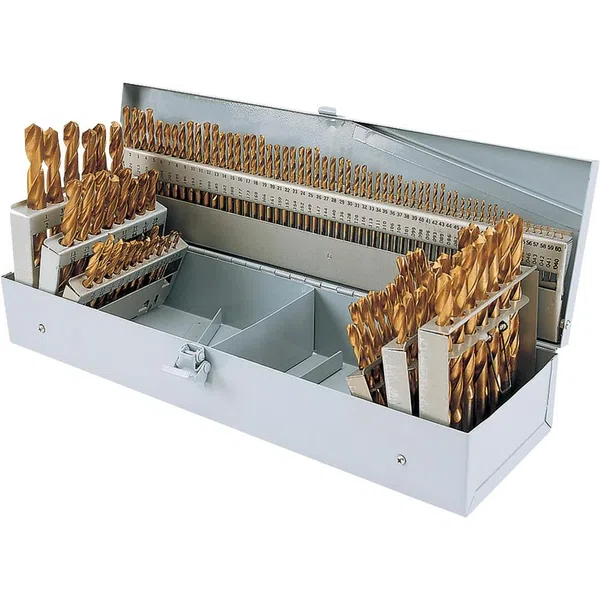 Shop Fox 115-Piece Titanium Nitride Coated HSS Drill Bit Set (D1138)