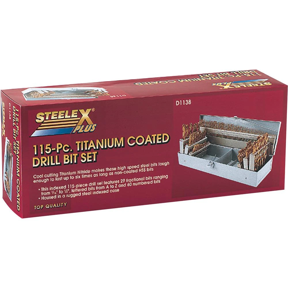 Shop Fox 115-Piece Titanium Nitride Coated HSS Drill Bit Set (D1138) — product image 2
