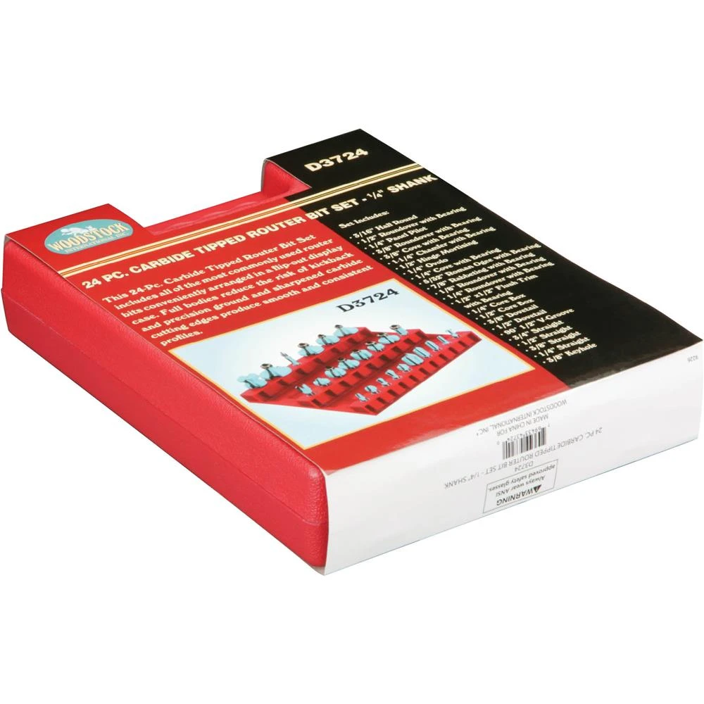 Shop Fox 24-Piece Carbide Tipped Router Bit Set 1/4 Inch Shank (D3724) — product image 3