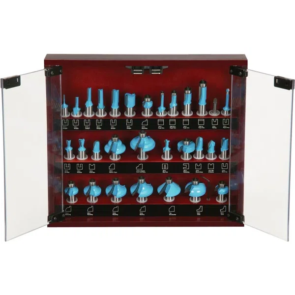 Shop Fox 30-Piece Carbide Tipped Router Bit Set 1/2 Inch Shank (D3727)