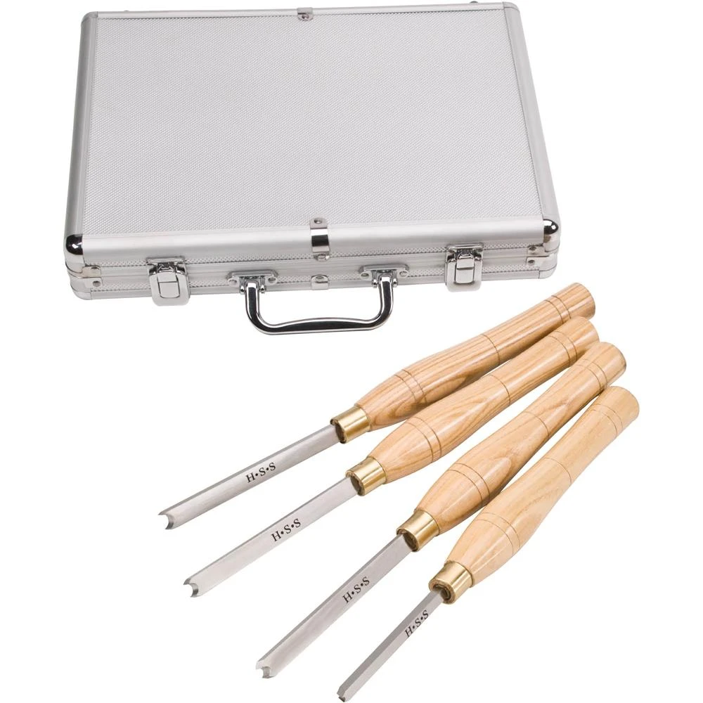 Shop Fox 4-Piece HSS Beading Lathe Chisel Set with Ash Handles (D3781) — product image 2