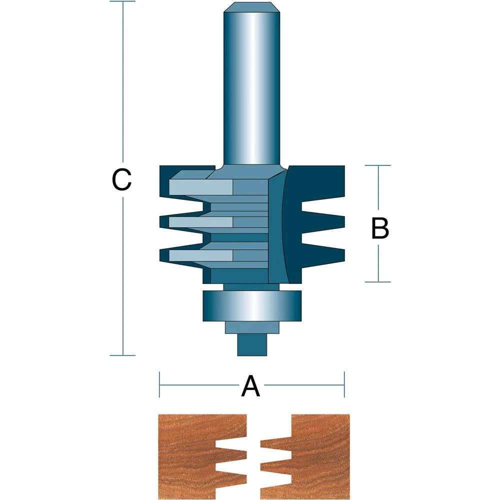 Shop Fox Finger Joint 1/2 Inch Shank Router Table Woodworking Cutter (DC1367) — product image 2
