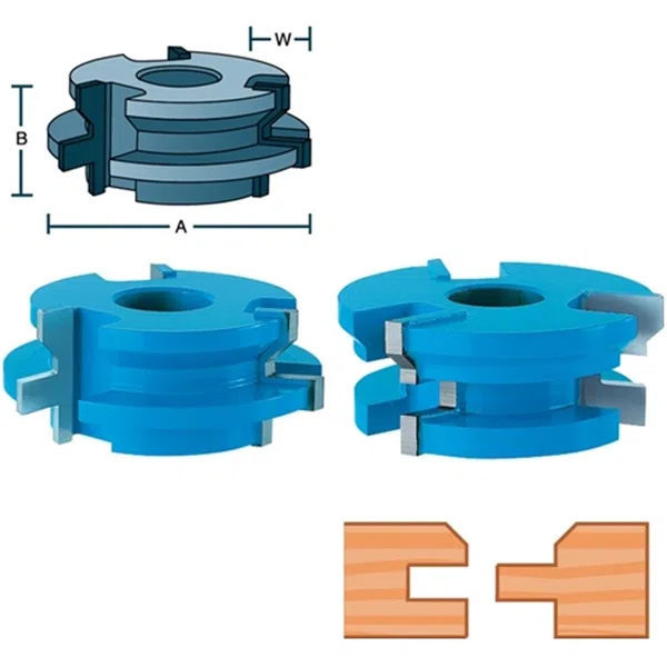 Shop Fox 1 Inch V-Paneling Cutter Set 3/4 Inch Bore Woodworking Shaper (DC2123)