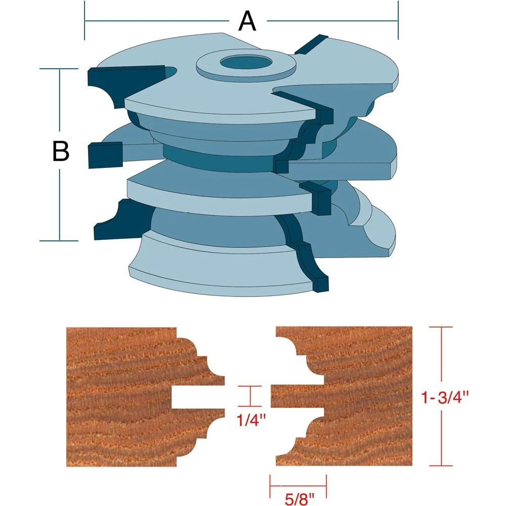 Shop Fox Stile Rail Bead Cove Set Entry Door Router Bits Carbide (DC2173) — product image 4