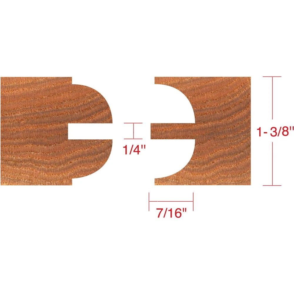 Shop Fox Stile Rail Quarter Round Set Passage Door Router Bits Carbide (DC2182) — product image 2