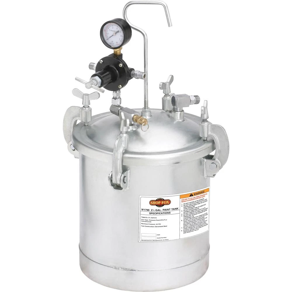 Shop Fox 2-1/4 Gallon Paint Tank with Galvanized Steel Tank (W1799)