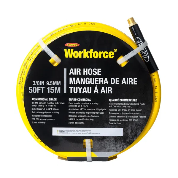 Workforce Air Hose - 3/8in (9.5mm) 50ft (15m) (HWF3850YW2)
