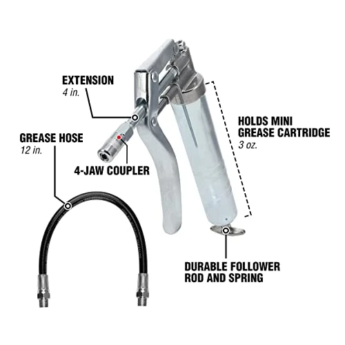 Workforce L1305 Mini Grease Gun, for 3 oz. Cartridges, 12 In. Extension, 4 In. — product image 3