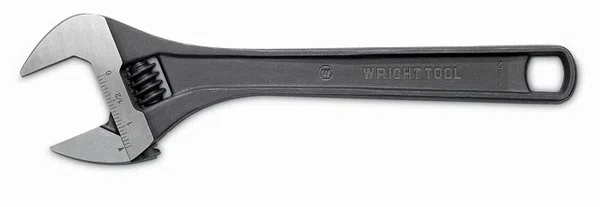 Wright Tool Adjustable Wrench Max Capacity 1 1/2" Black Industrial 12" (9AB12)