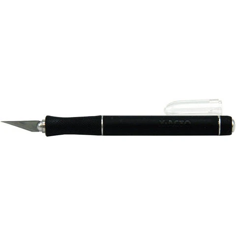 X-Acto Rubber Barrel Hobby Knife with three #11 Blades - Black (X3730Q)