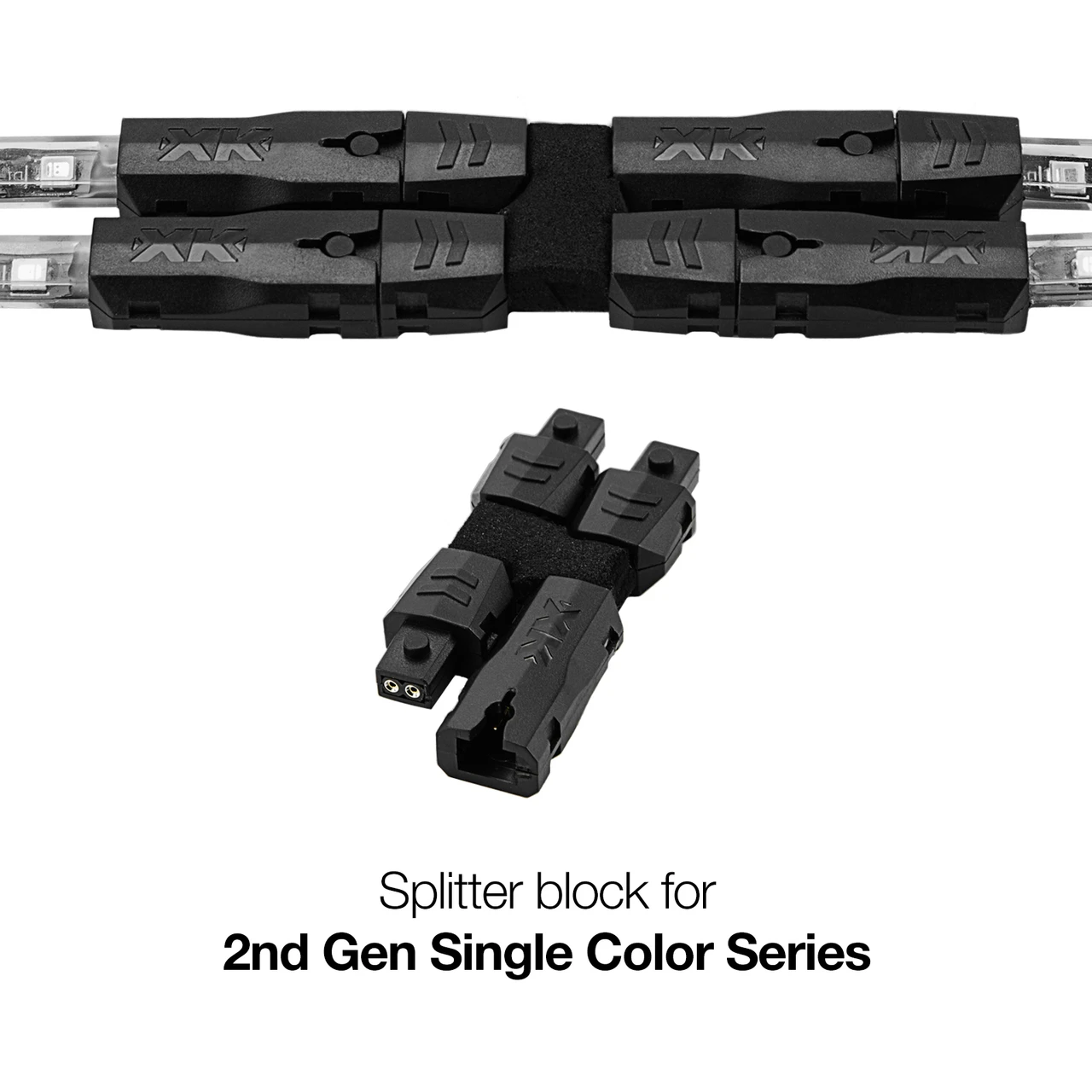 XKGLOW 1 to 3 Splitter Block Single Color Add-On Connector (XK-2P-SPLIT)