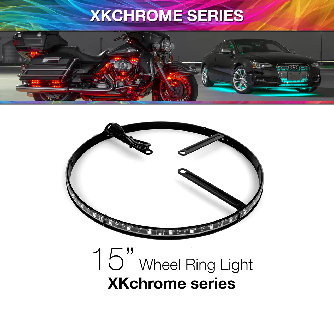 XKGLOW 15" RGB Wheel Ring Light XKchrome App Controlled (XK-WHEEL-15-PACK)