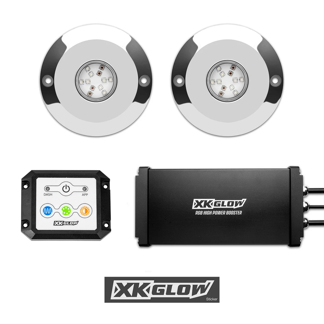 XKGLOW 2pc 48W RGB LED Underwater Light Kit Bluetooth Control (XK075001-KIT)