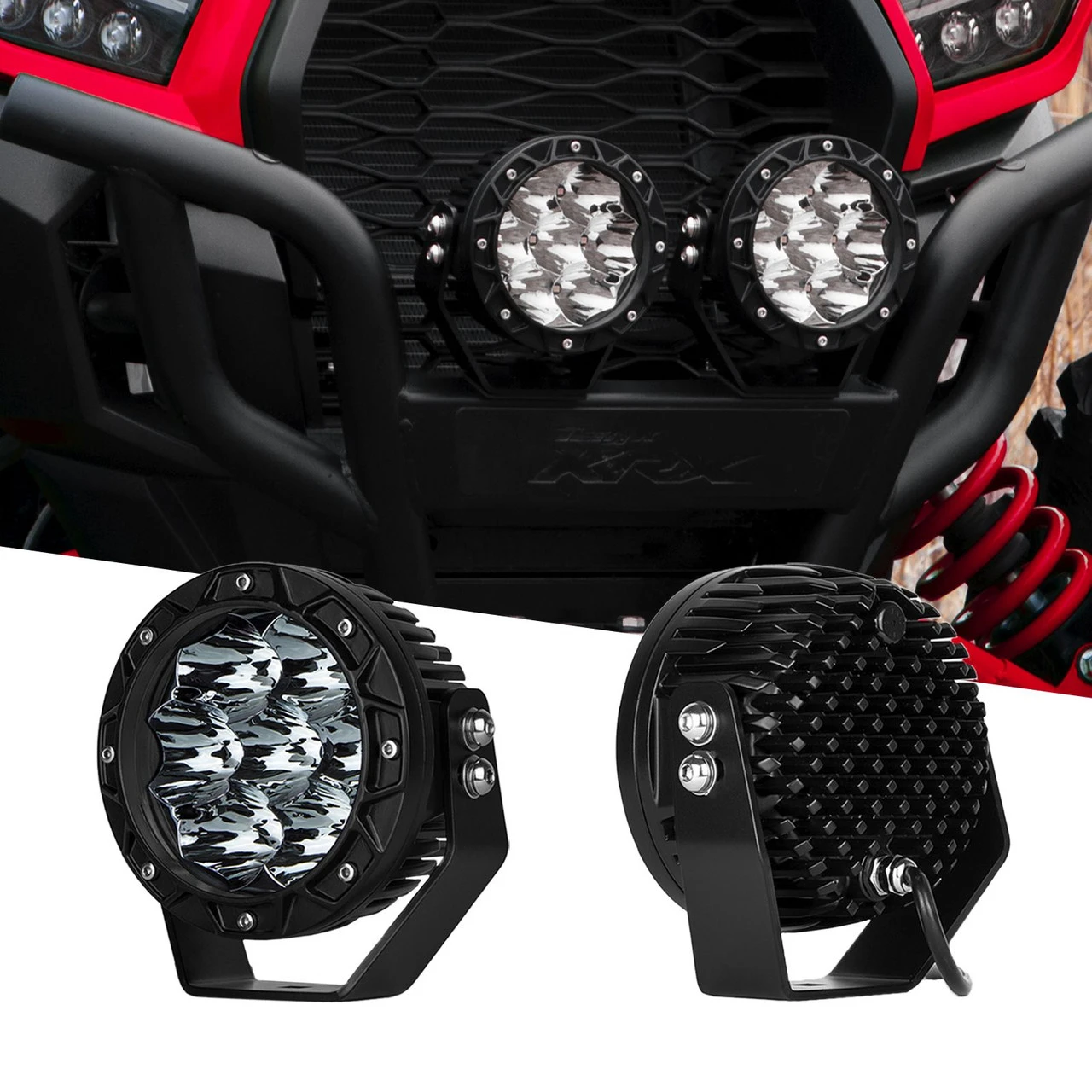XKGLOW 2pc 5in 30W Offroad Round Flood Beam Work Light Kit (XK066005)