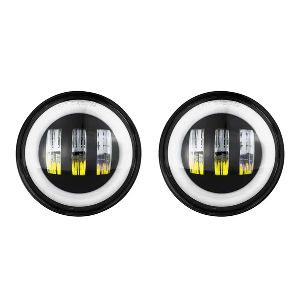 XKGLOW 4" Black RGB LED Jeep Wrangler Fog Light XKchrome Bluetooth App Controlled Kit - No Controller (XK042010-B-NC)