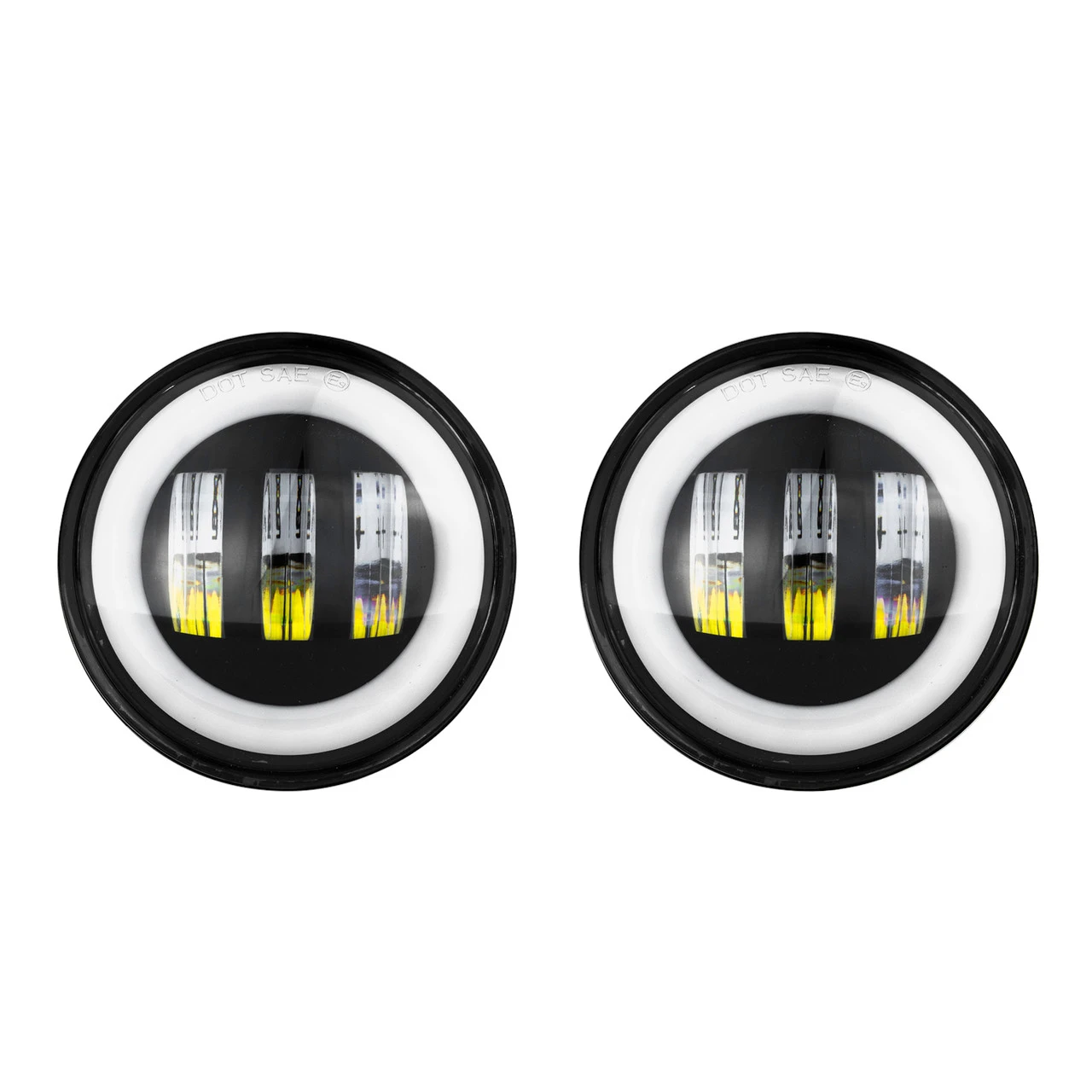 XKGLOW 4" Black RGB LED Jeep Wrangler Fog Light XKchrome Bluetooth App Controlled Kit - No Controller (XK042010-B-NC)