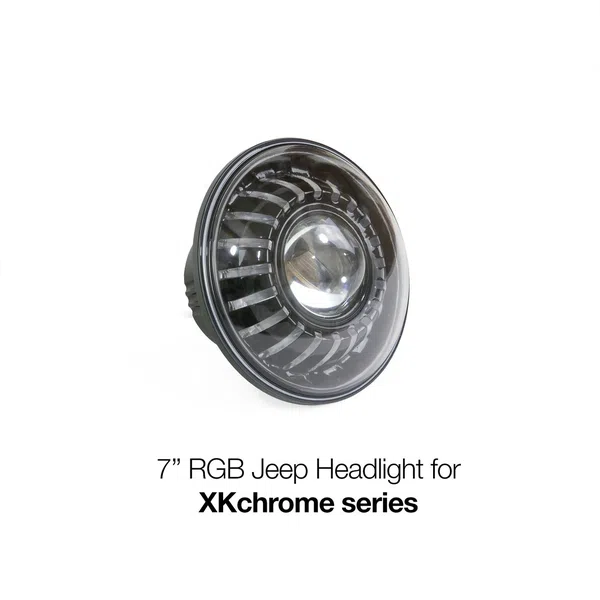 XKGLOW 7" Jeep RGB Headlight Add-On Kit with Halo and App Control (XK-7IN-JP-NC)