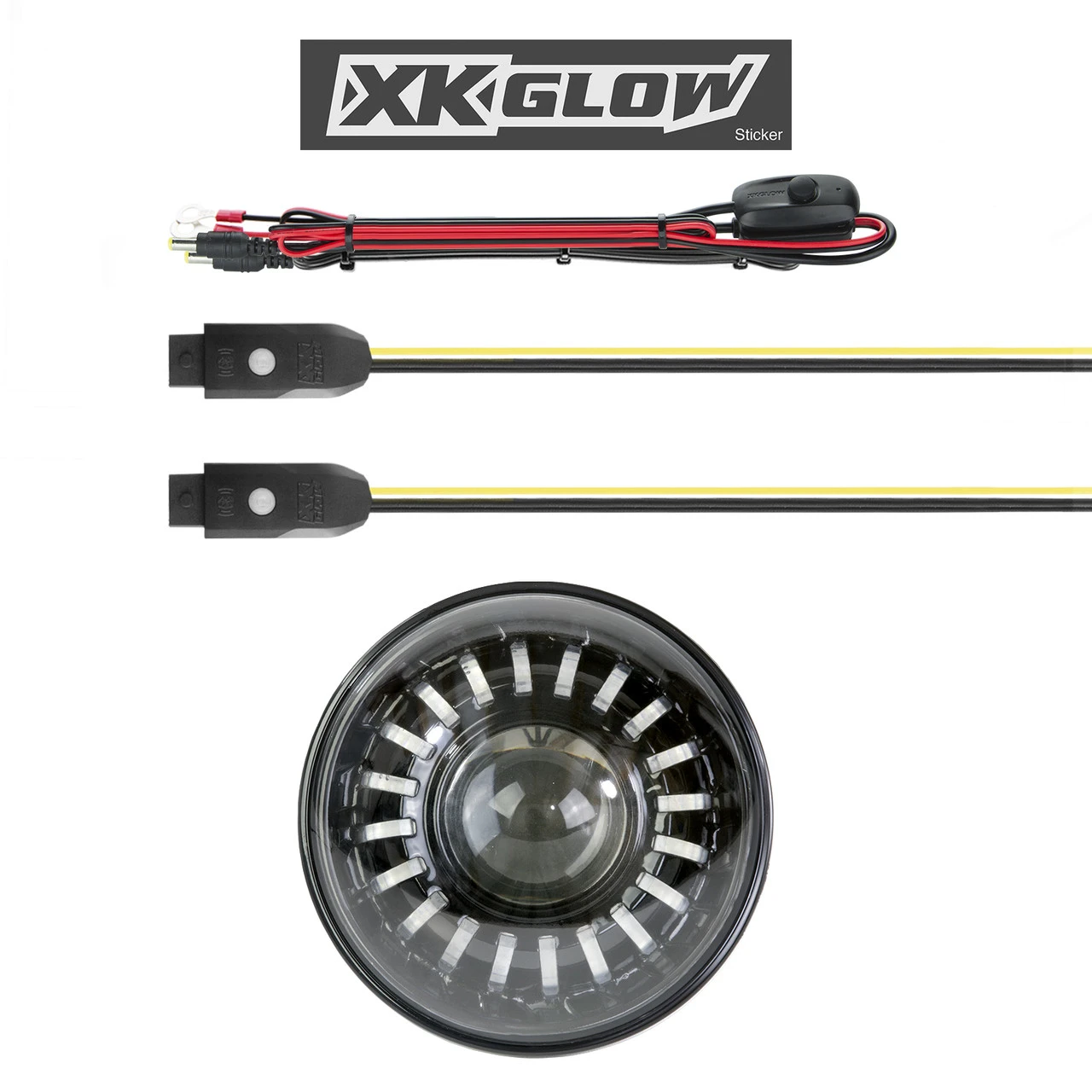 XKGLOW 7" RGB LED Harley Headlight XKchrome Bluetooth App Controlled Kit (XK-7IN-HD-KIT)