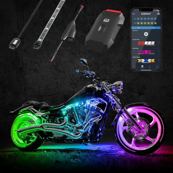 XKGLOW Addressable LED Motorcycle Accent Light Kits | XKalpha App Controlled (AP-MOTO-ADV, AP-MOTO-STA)