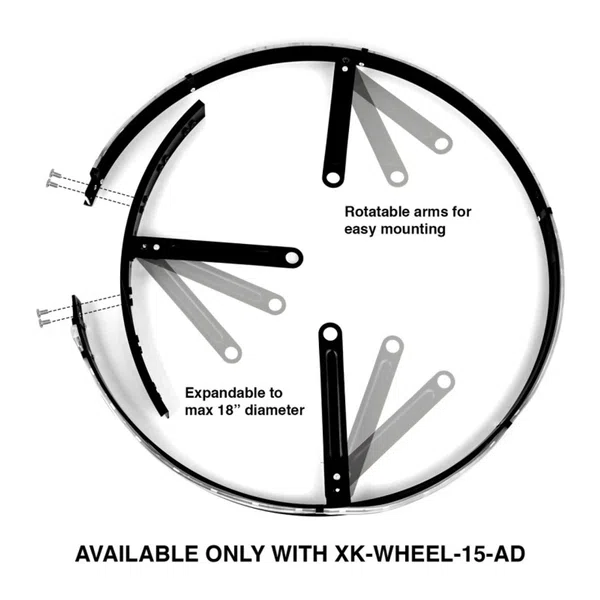 XKGLOW Adjustable RGB LED Wheel Ring Light 15-18" Diameter (XK-WHEEL-15-AD)