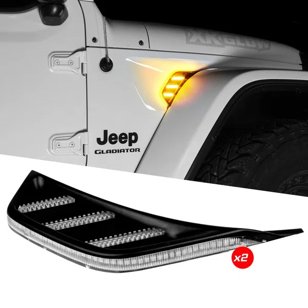 XKGLOW Amber Jeep Air Vent Light with Turn Signal & Running Light (XK-VENT-A-KIT)