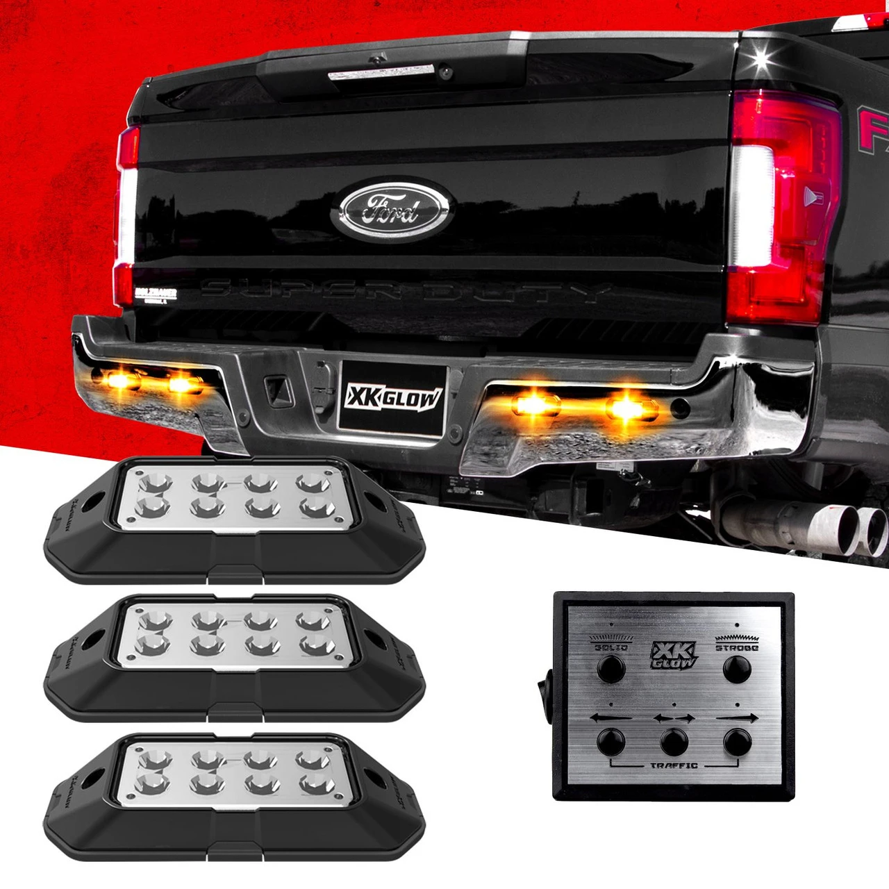 XKGLOW Plug and Play Pod Kit Emergency Strobe Light System 6W LED Pods