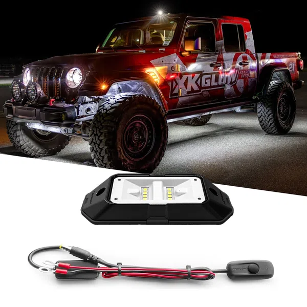XKGLOW Pure White Rock Light Kit for Trucks Jeeps & Bronco