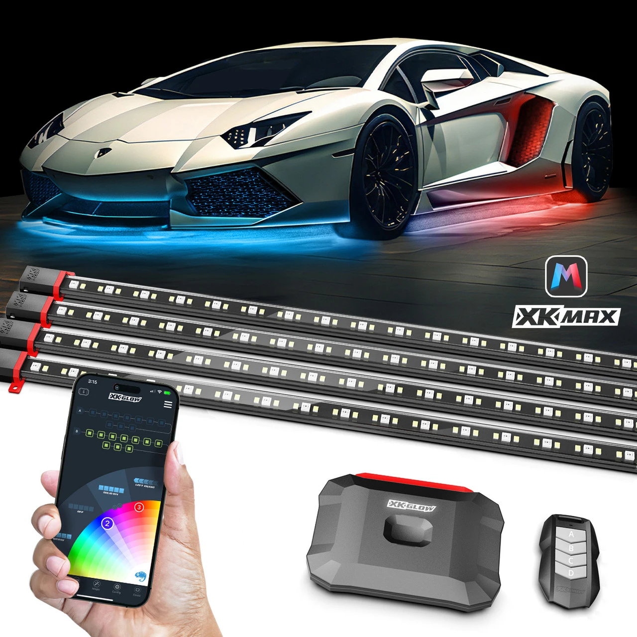 XKGLOW RGBW LED Underglow Light Kit with App-controlled